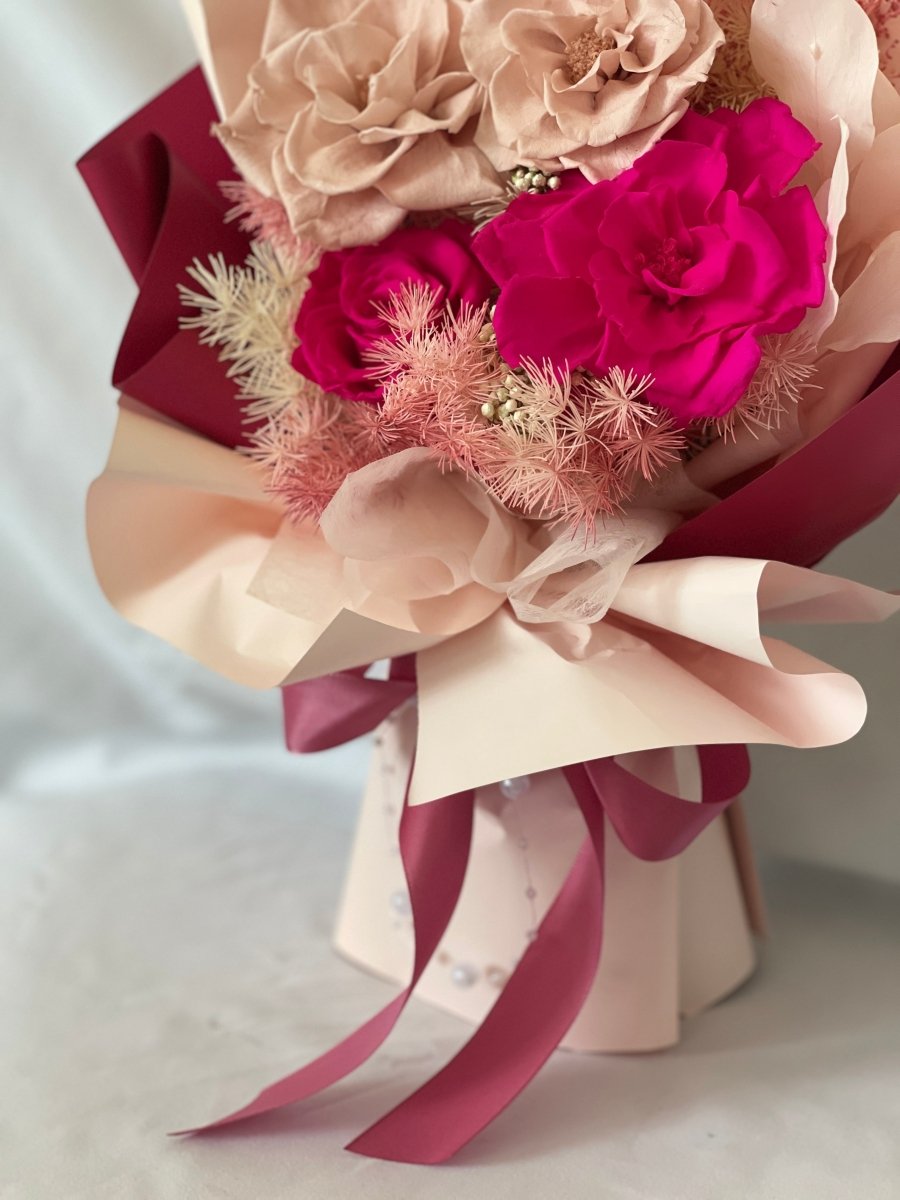 Charlotte Preserved Flower Bouquet - Mothers Day Flowers - Flowers - Pink - Preserved Flowers & Fresh Flower Florist Gift Store