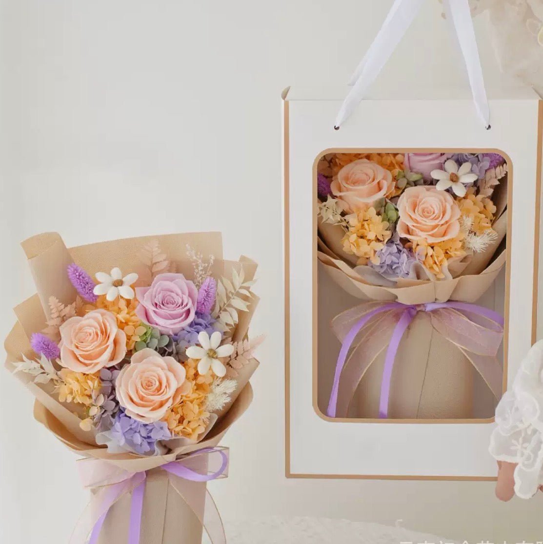 Yuna Preserved Flower Bouquet - Flowers - Champagne - Preserved Flowers & Fresh Flower Florist Gift Store