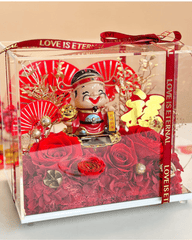 God of Wealth & Fortune Box Arrangement - Flowers - God of Fortune - Preserved Flowers & Fresh Flower Florist Gift Store