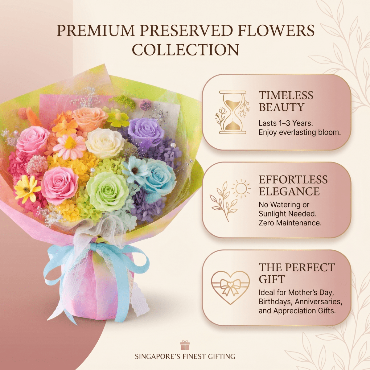 SUMMER. - Mothers Day Preserved Bouquet - Flowers - Garden - Preserved Flowers & Fresh Flower Florist Gift Store