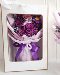 Valentine's Day Mixed 3 Roses Bouquet - Flowers - Lilac - Preserved Flowers & Fresh Flower Florist Gift Store