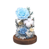 Hanata - Preserved Hydrangea/Rose Dome - Flowers - Blue はなた - Preserved Flowers & Fresh Flower Florist Gift Store