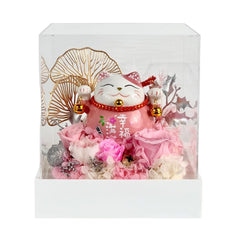 Maneki-Neko 招き猫 Flower Box, Pink (Happiness) - Flower - Preserved Flowers & Fresh Flower Florist Gift Store