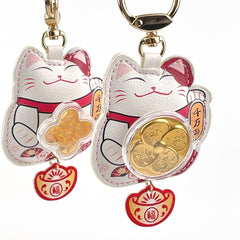 Maneki-Neko Keychain - Add Ons - Feng Sheng Shui Qi - Fortune wheel - Preserved Flowers & Fresh Flower Florist Gift Store